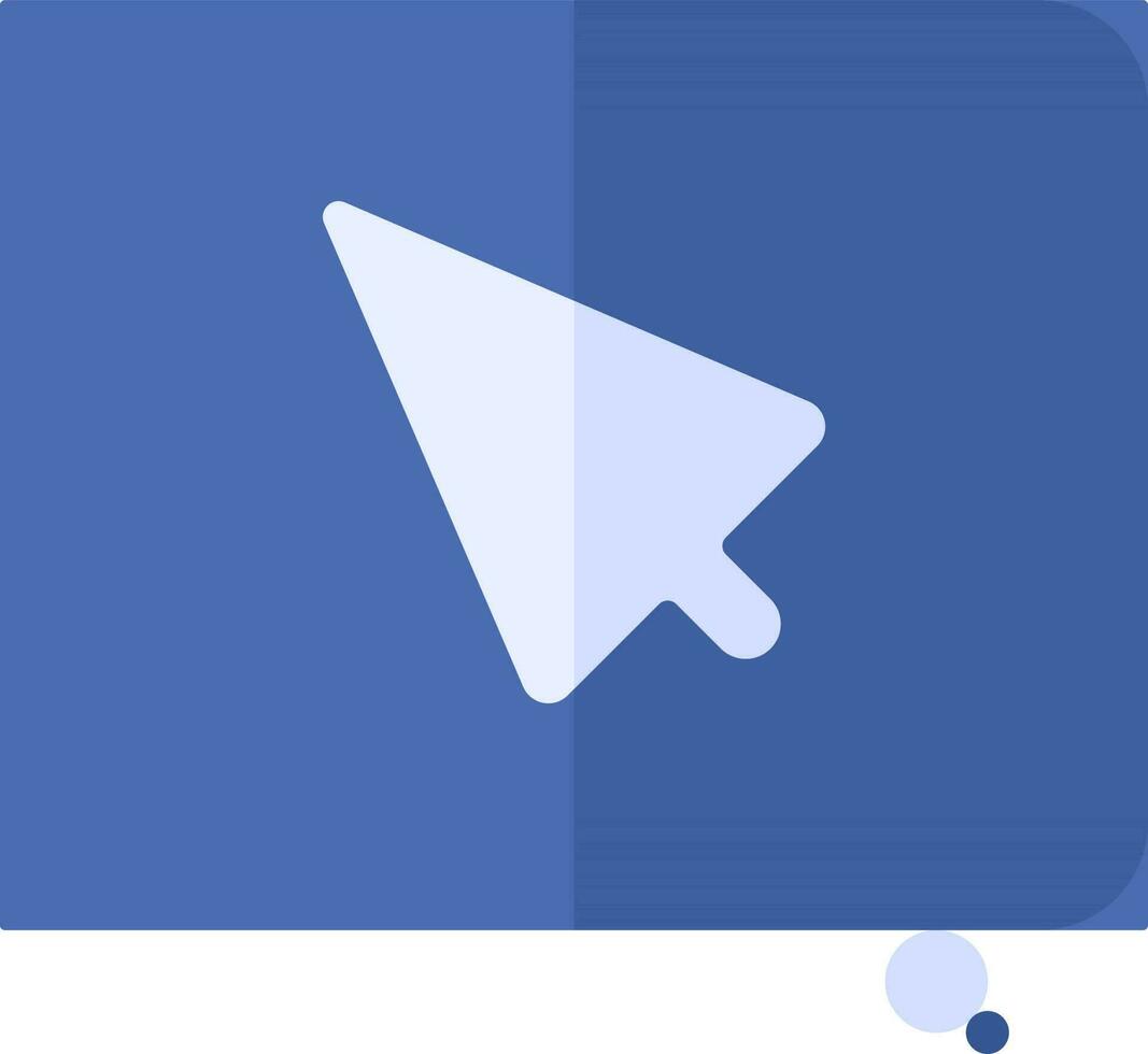 Speech Bubble With Cursor Icon In Blue Color. vector