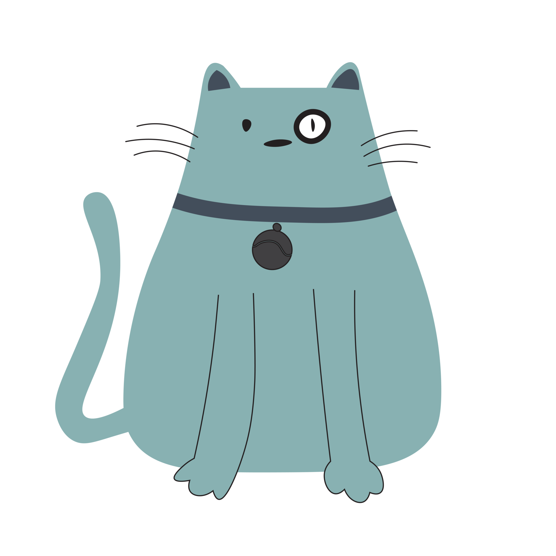Cute cat character, Doodle cartoon style. 24323858 PNG