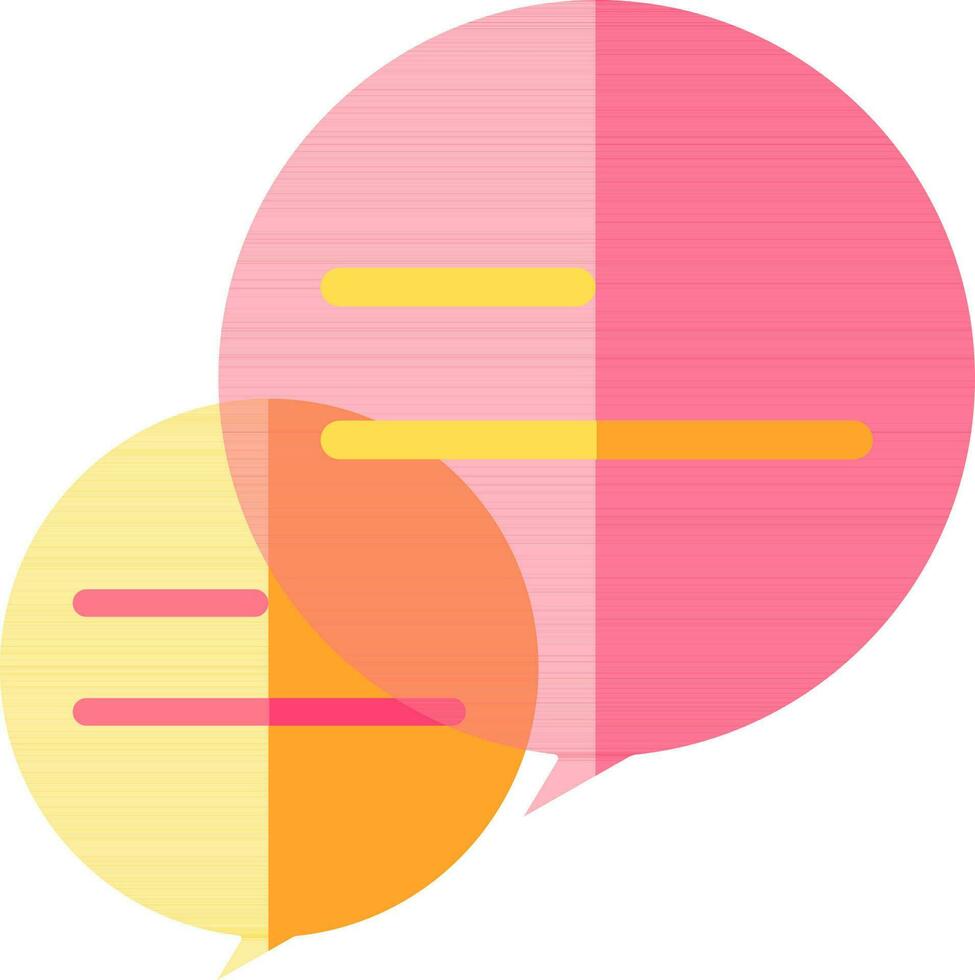 Speech Bubble Icon In Pink And Yellow Color. vector