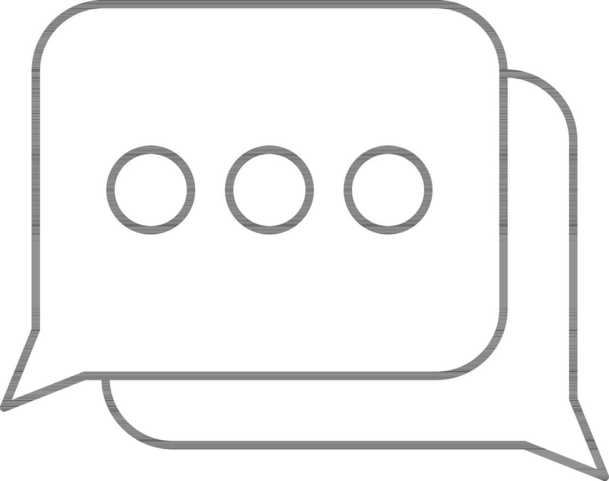 Chat Box Icon In Black Outline. vector