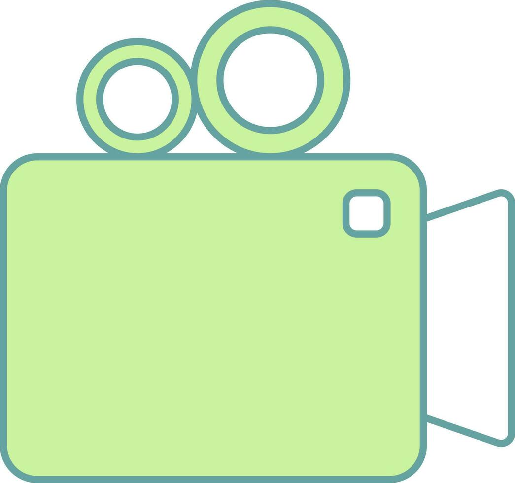 vídeo cámara icono en verde y blanco color. vector