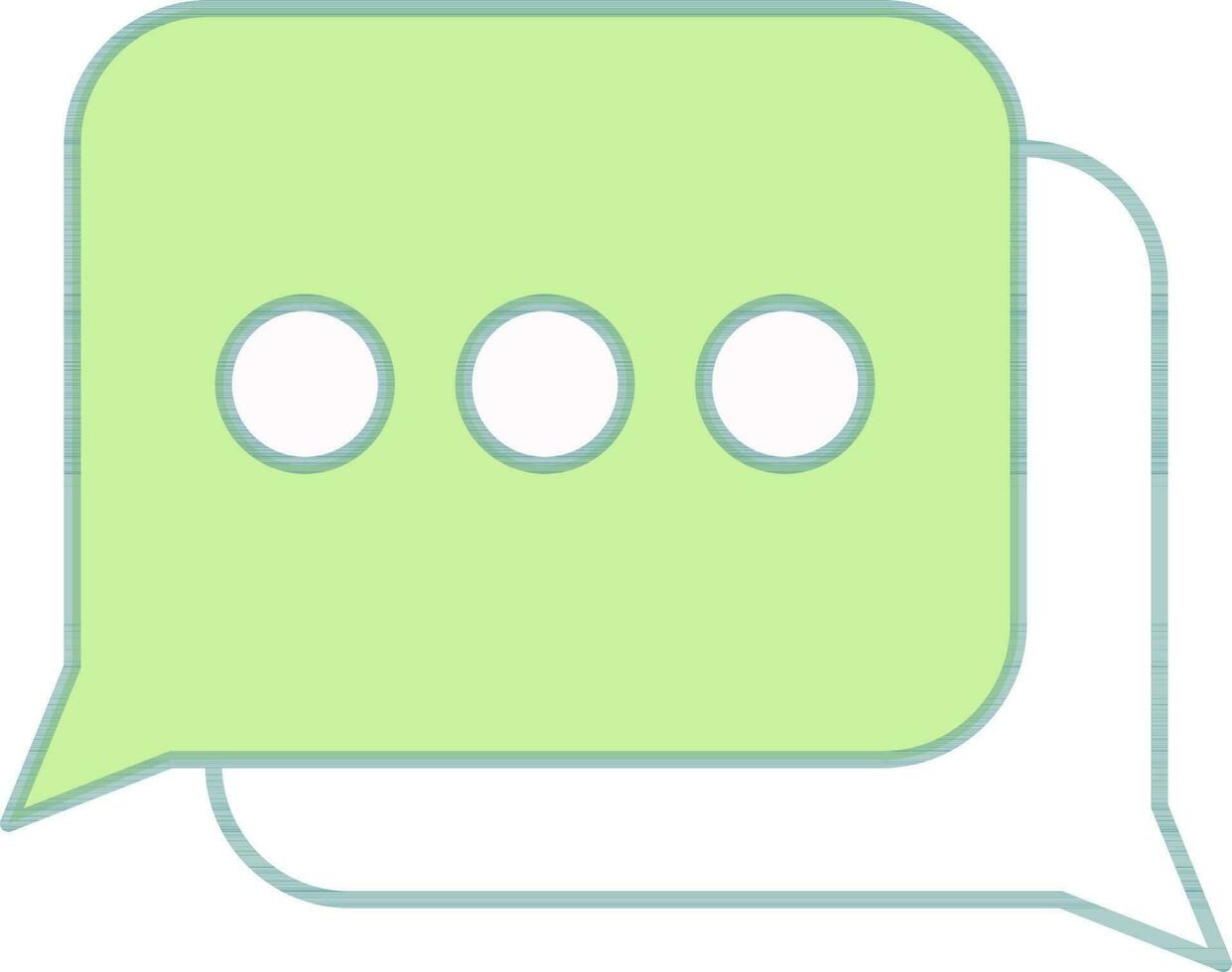 Chat Box Icon In Green And White Color. vector