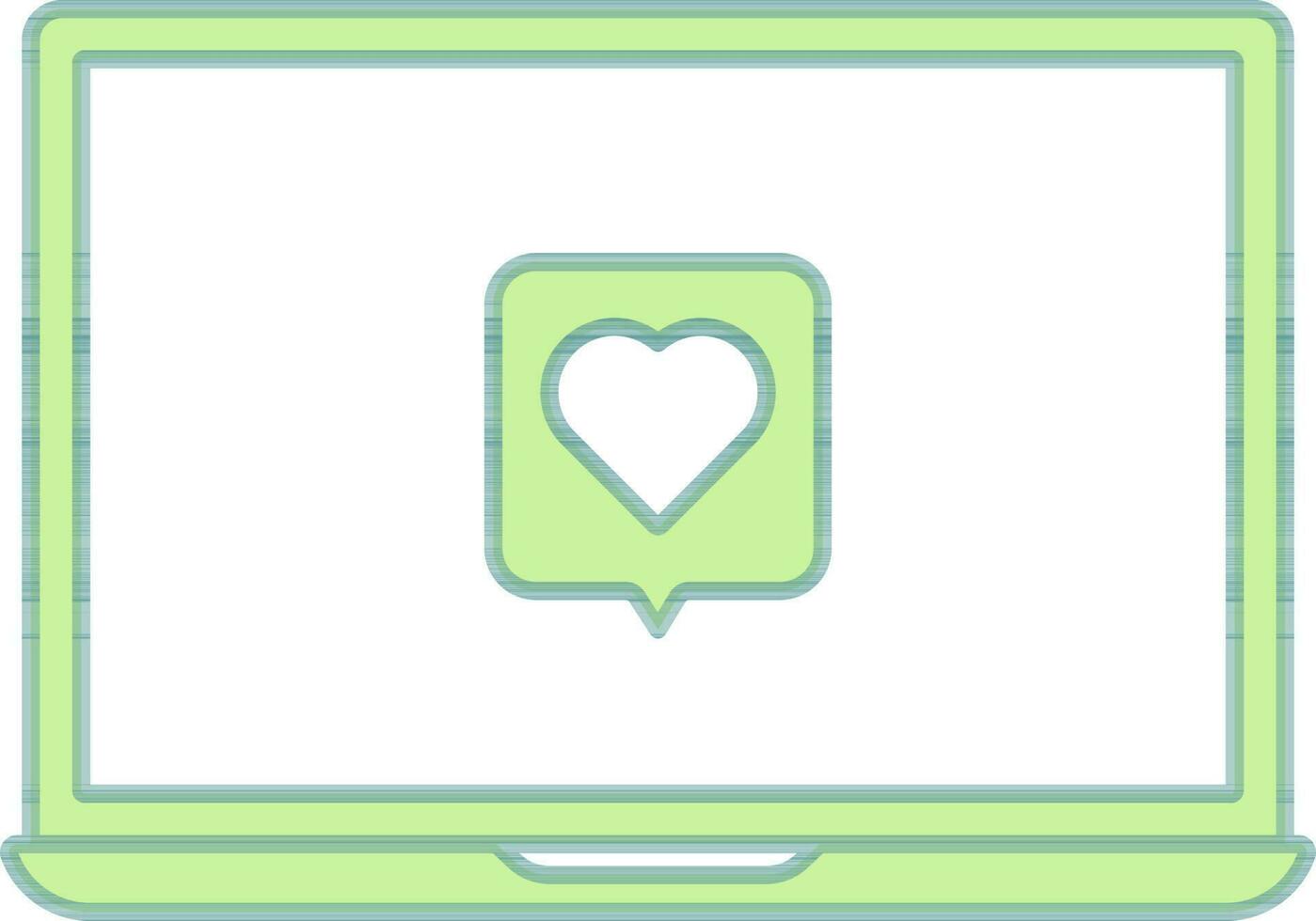 Love Or Favorite Message In Laptop Icon. vector