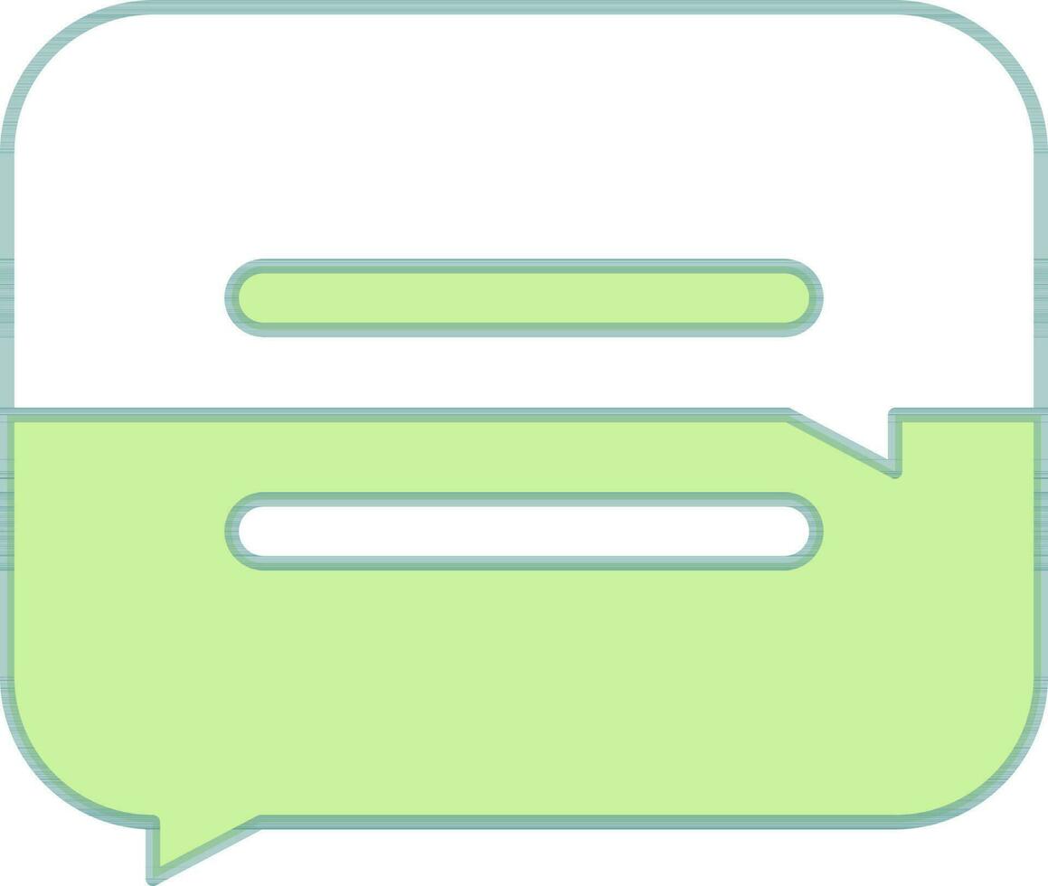 Green And White Color Chat Box Icon In Flat Style. vector