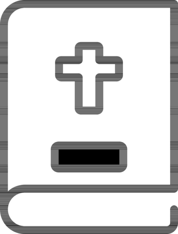 Vector Illustration of Bible Book in black and white color.