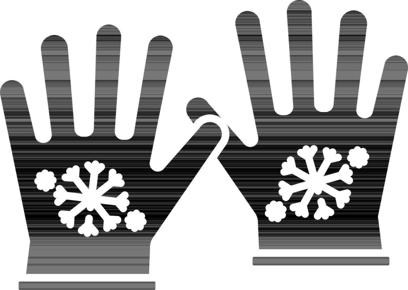 Navidad, guantes, tejido de punto, invierno icono vector