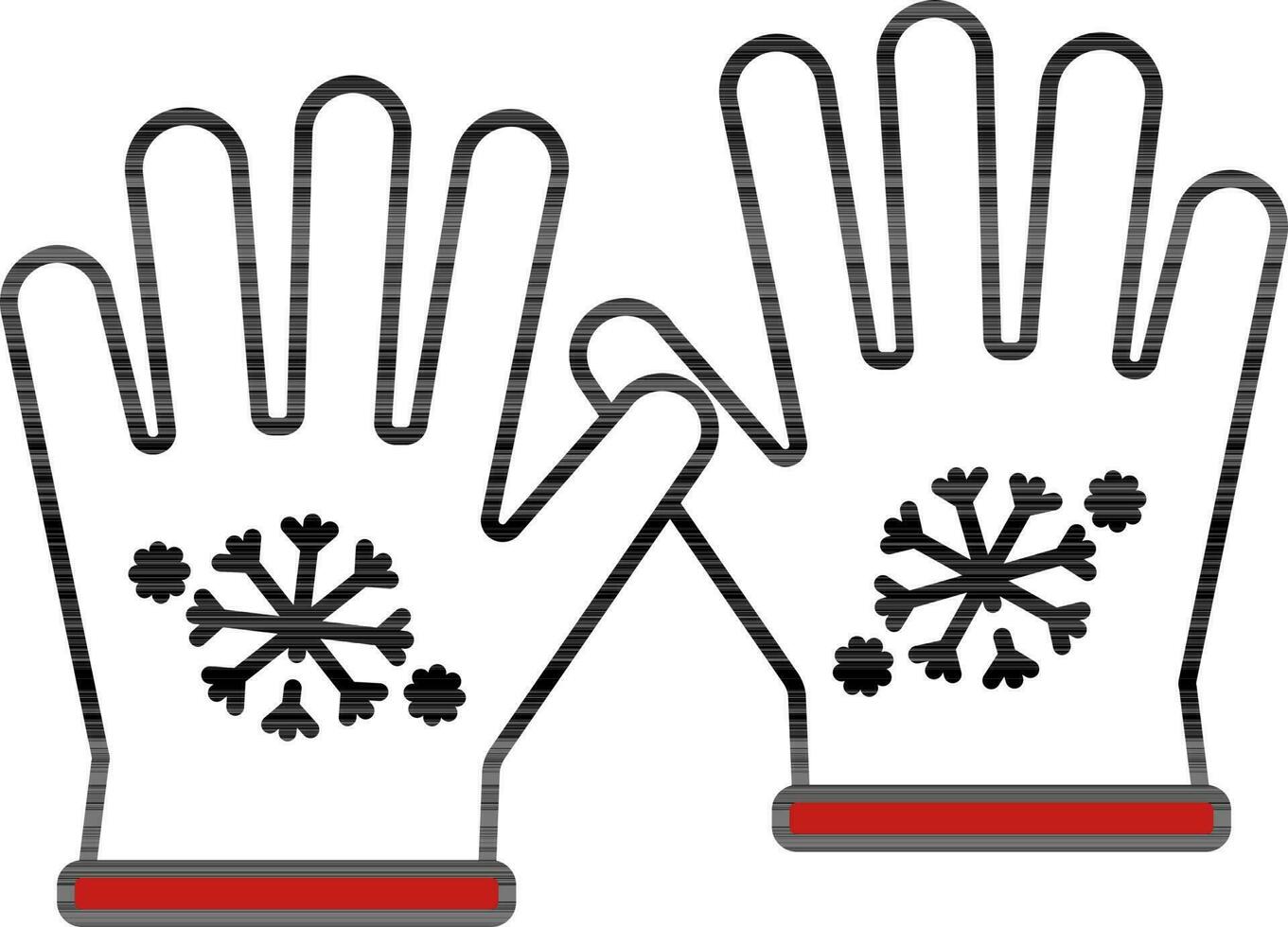 Christmas, gloves, knitting, winter icon vector