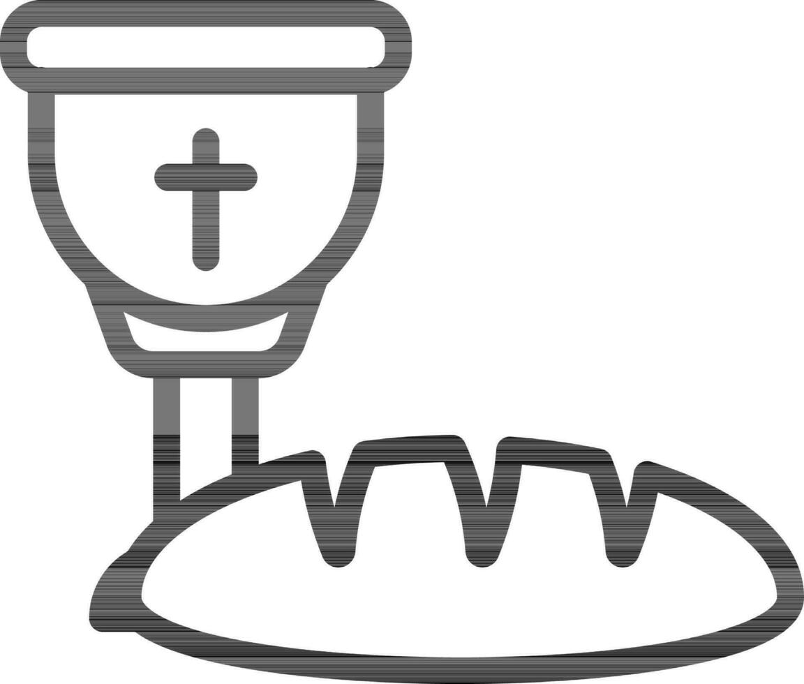 Communion Icon in Line Art. vector