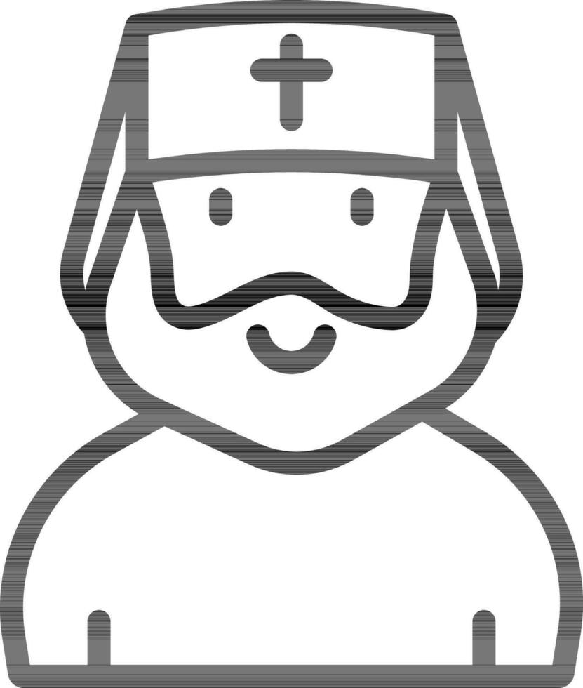 católico sacerdote icono en negro describir. vector