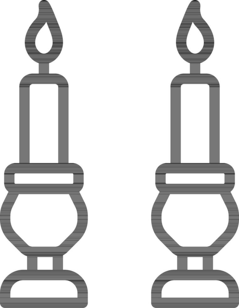Candle Vector Illustration in Stroke .