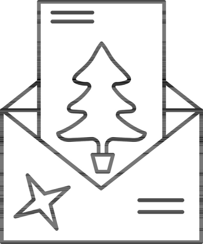 Navidad, enviar tarjeta, tarjeta postal icono vector