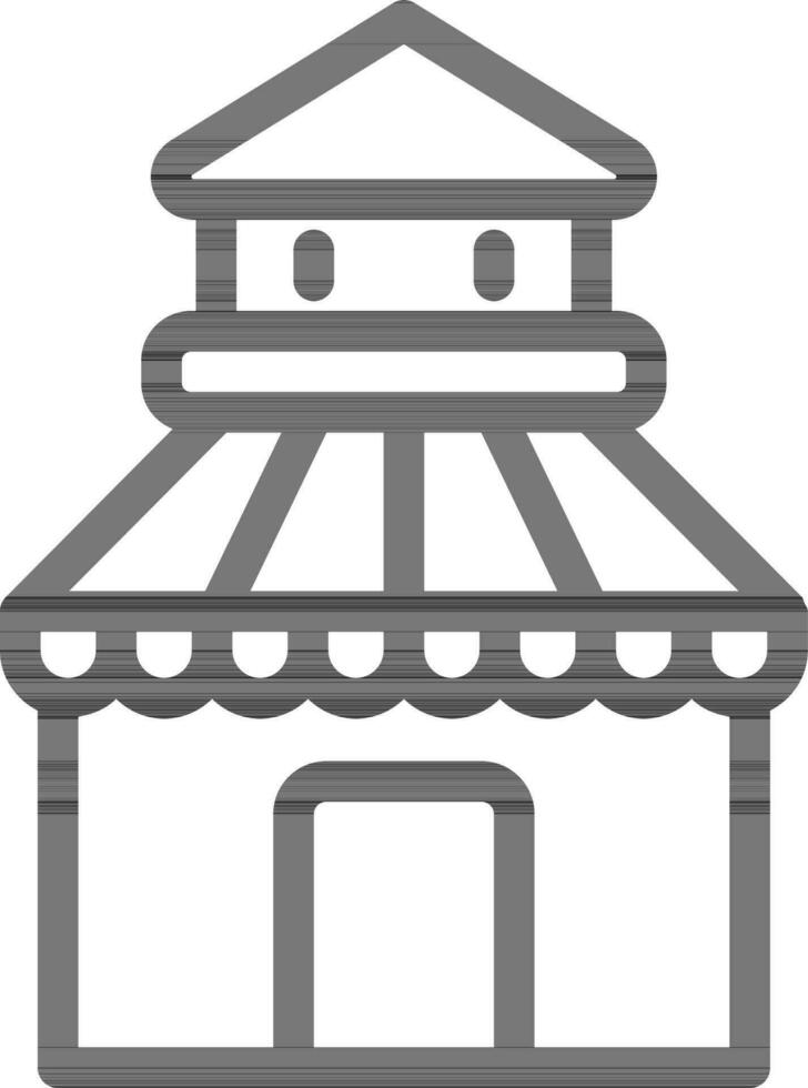 Circus or Fair Tent Icon in Line Art. vector