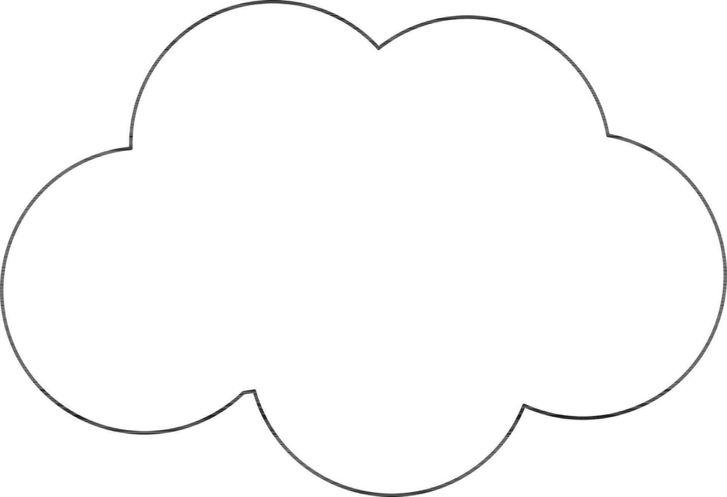 Black Outline Cloud Icon on White Background. vector