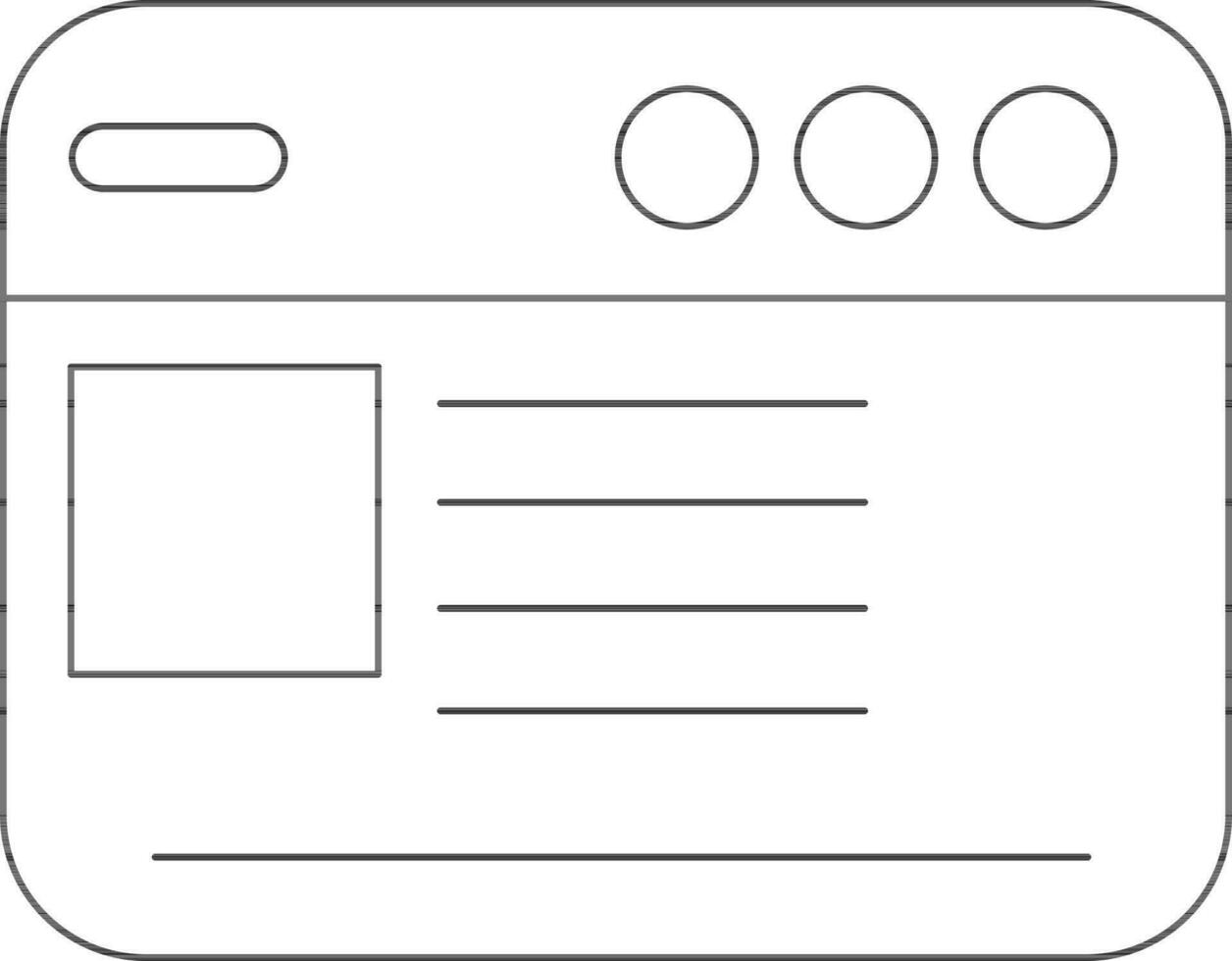 Line Art Web Page Icon in Flat Style. vector
