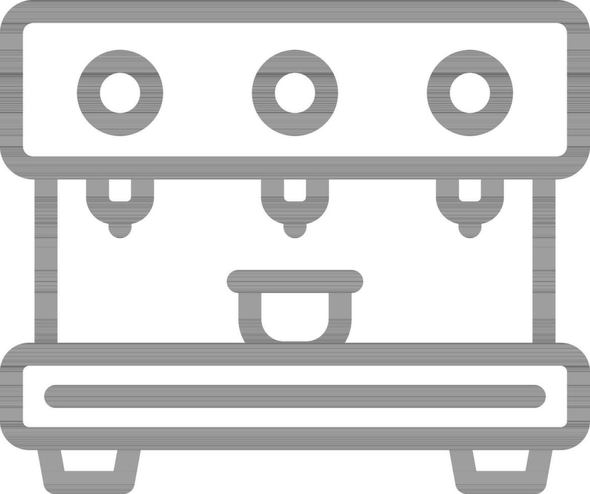 Cup on Coffee Machine Icon in Thin Line Art. vector