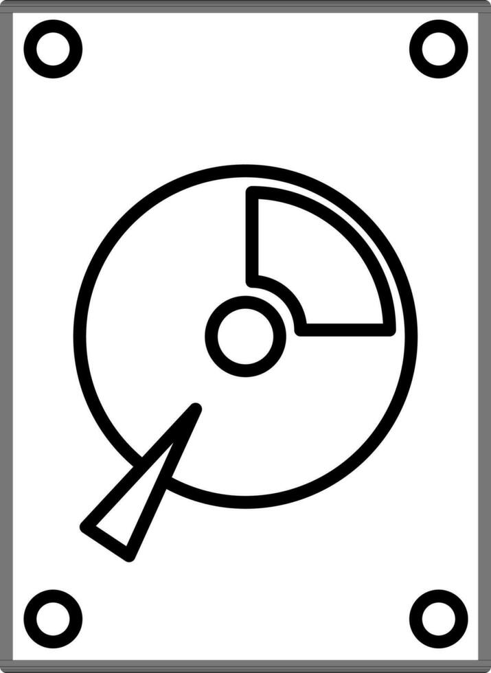 Isolated Hard Disk Line Art Icon in Flat Style. vector