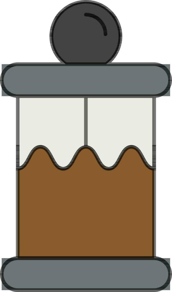 Coffee Jar Icon in Grey and Brown Color. vector