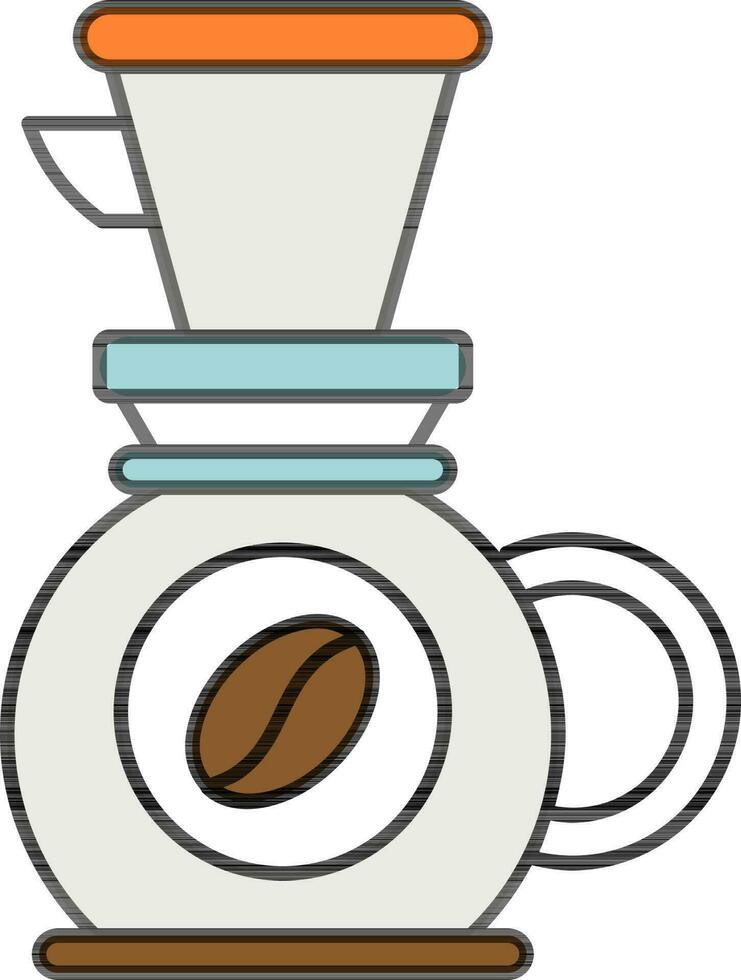 plano estilo café amoladora vistoso icono. vector