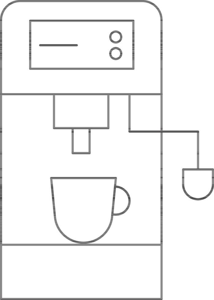 Automatic Coffee Machine Icon in Line Art. vector