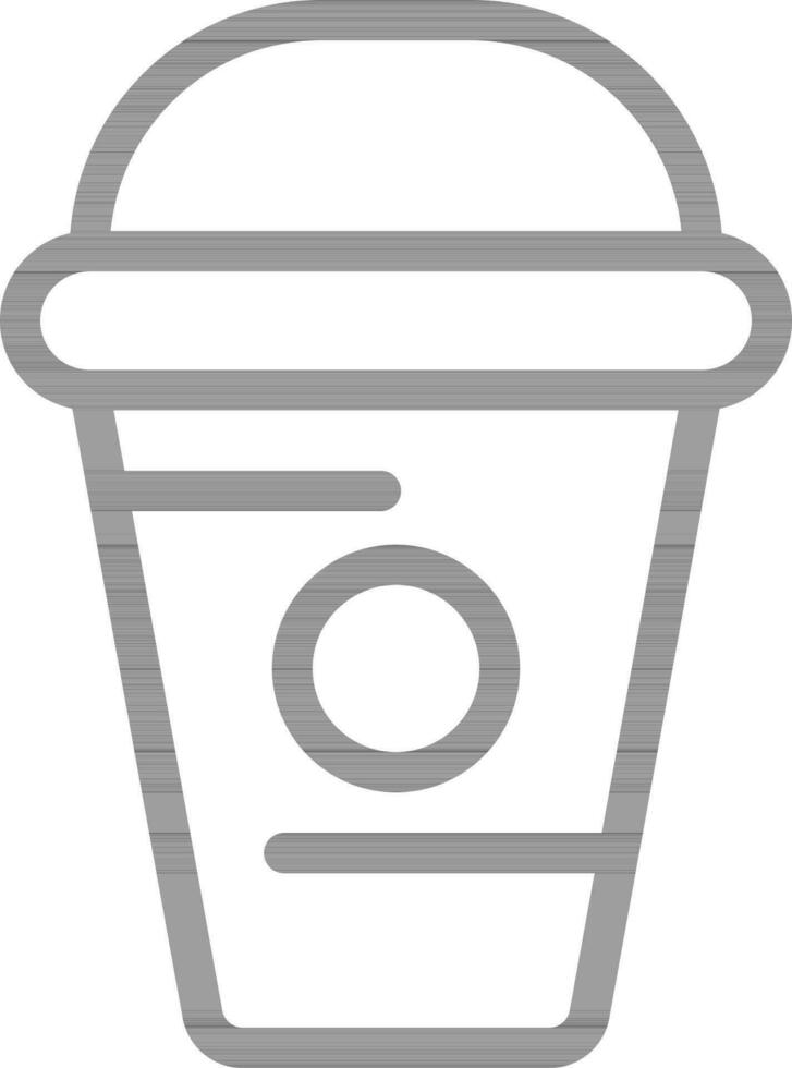 Line Art Disposal Glass Icon in Flat Style. vector