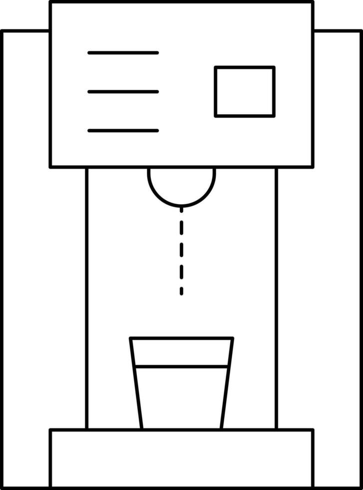 Coffee or Tea Machine Icon in Line Art. vector