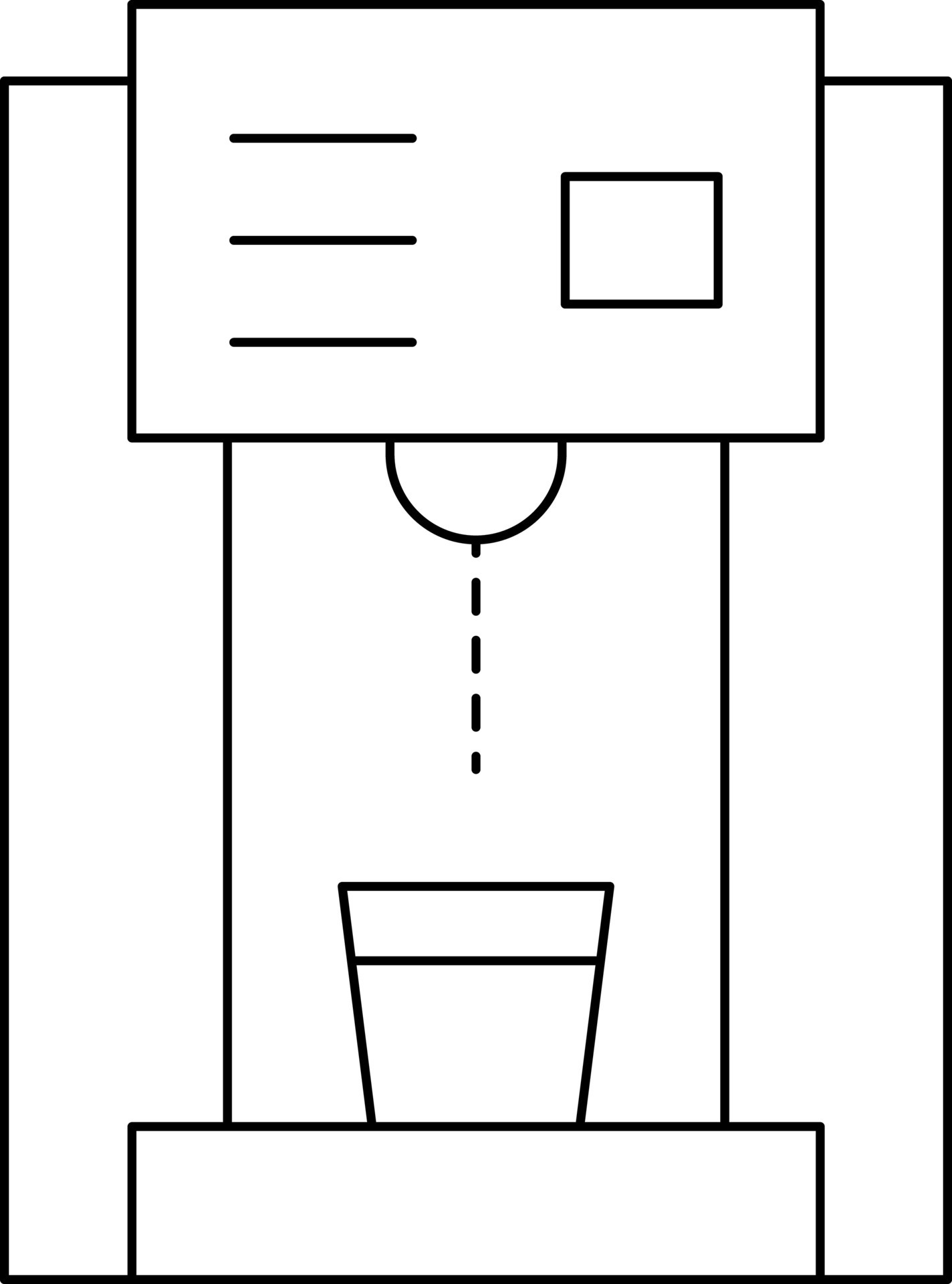 Coffee or Tea Machine Icon in Line Art. 24324211 Vector Art at Vecteezy