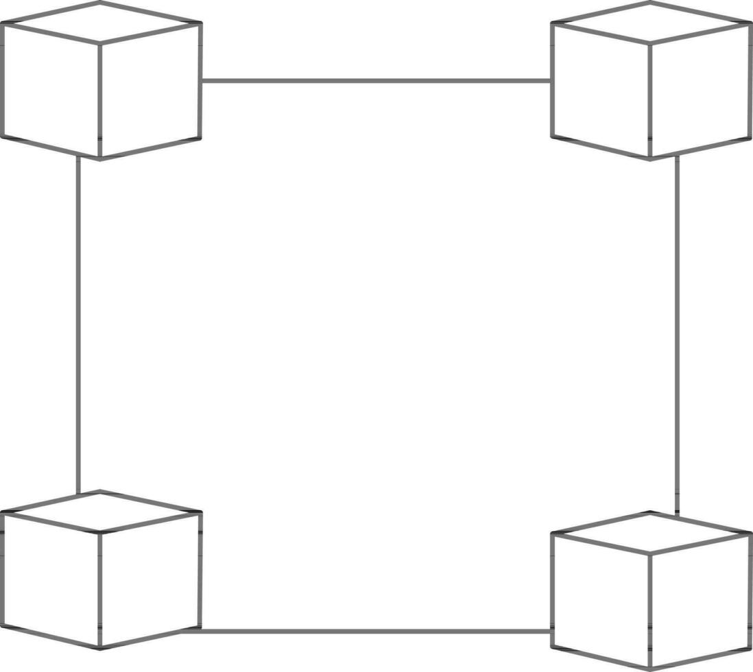 plano estilo blockchain icono en negro describir. vector