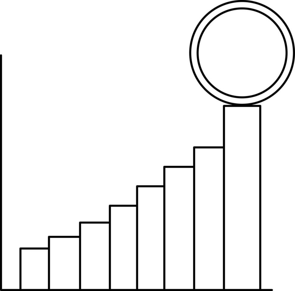 Money Graph Icon in Black Line Art. vector