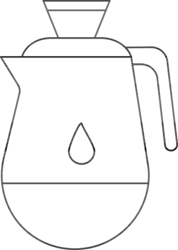 Isolated Coffee Jug Icon in Line Art. vector