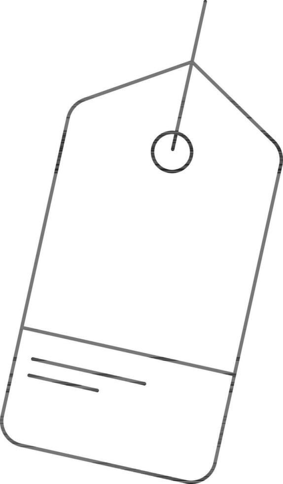 Black Line Art Illustration of Blank Tag Icon. vector