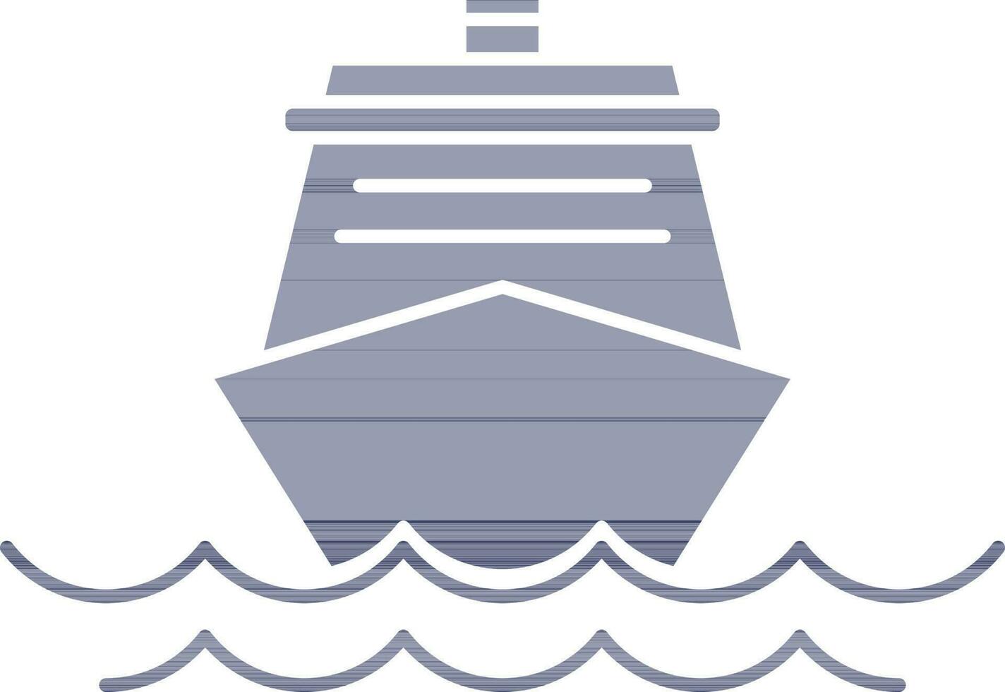 Ship Icon In Blue And White Color. vector