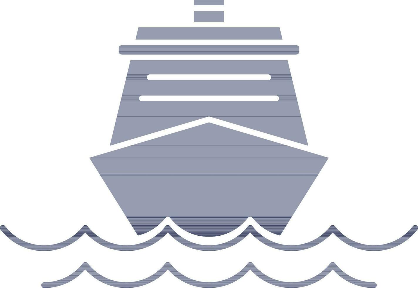 Ship Icon In Blue And White Color. vector