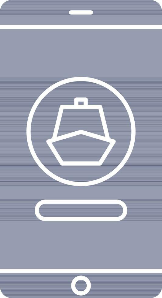 Cruise Booking App In Smartphone Icon. vector