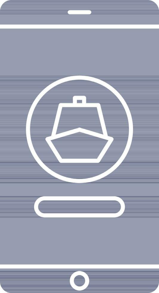 Cruise Booking App In Smartphone Icon. vector