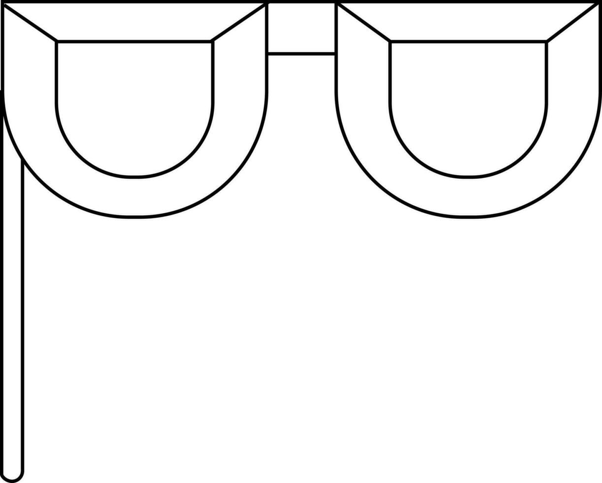 Line Art Spectacles or Glasses Stick icon in flat style. vector