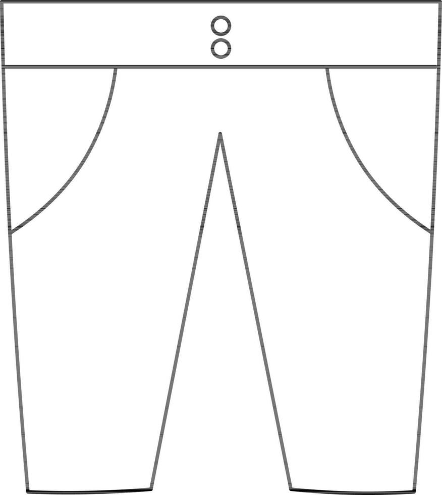 Line Art Illustration of Trouser Or Pant Icon. vector