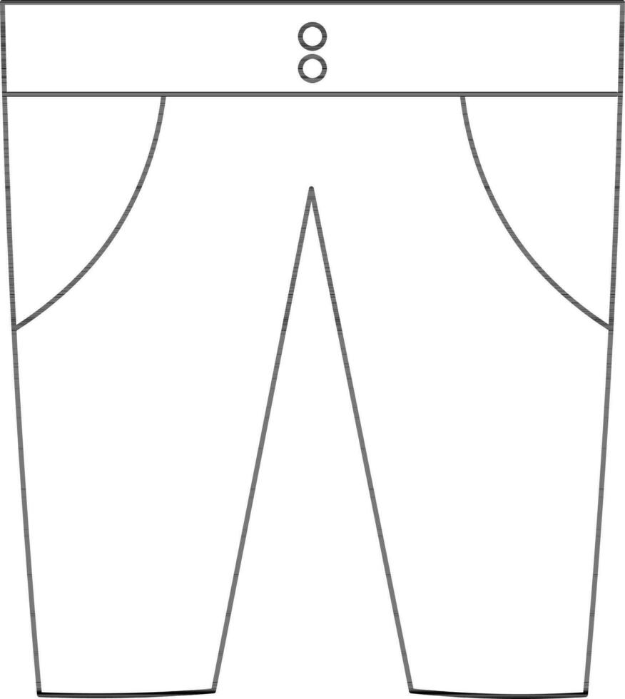 Line Art Illustration of Trouser Or Pant Icon. vector