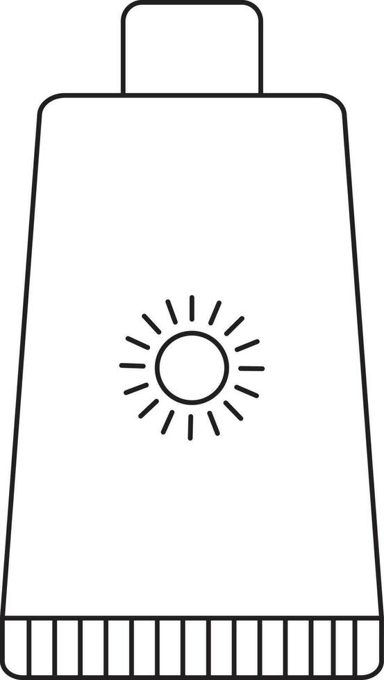 Vector Illustration of Sunscreen Tube in Thin Line Art.