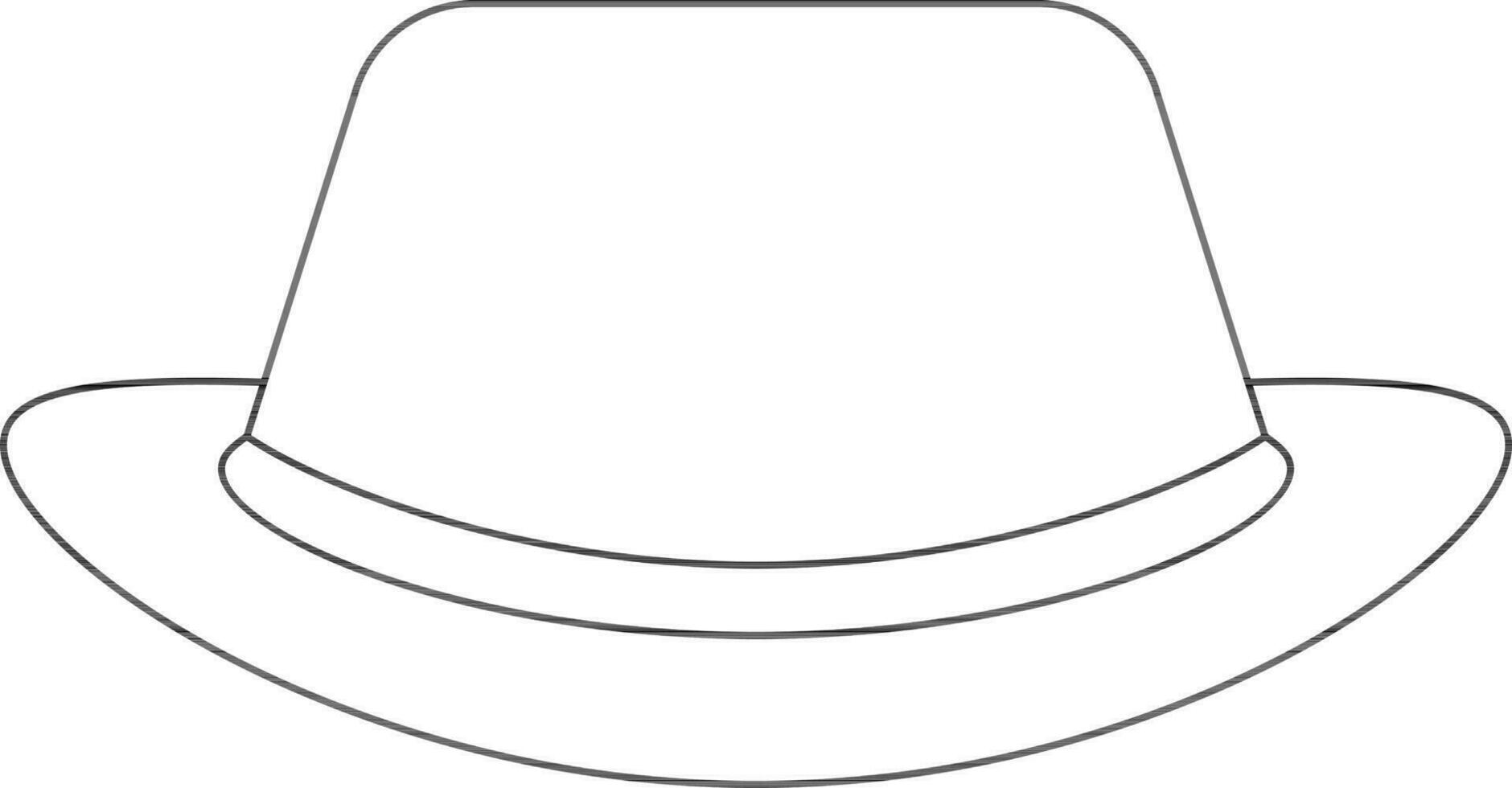 Hat icon or symbol in black line art. vector