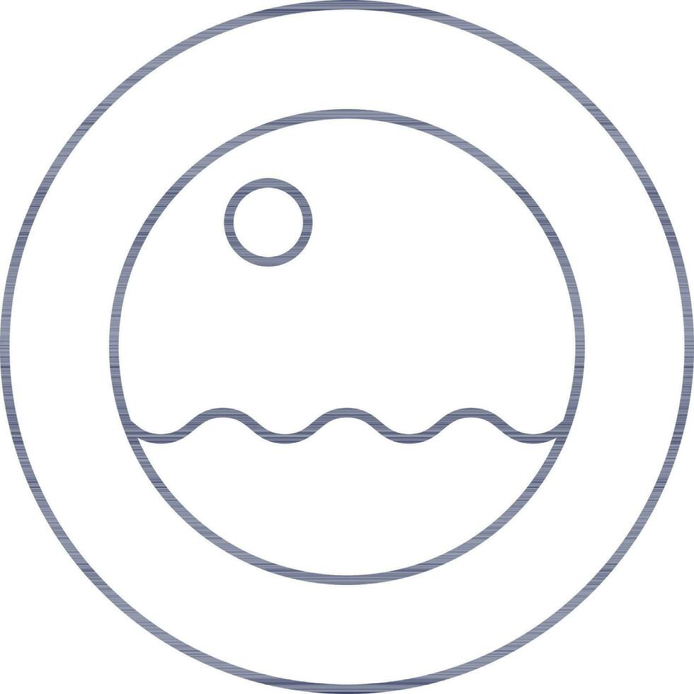 Porthole Icon In Blue Outline. vector