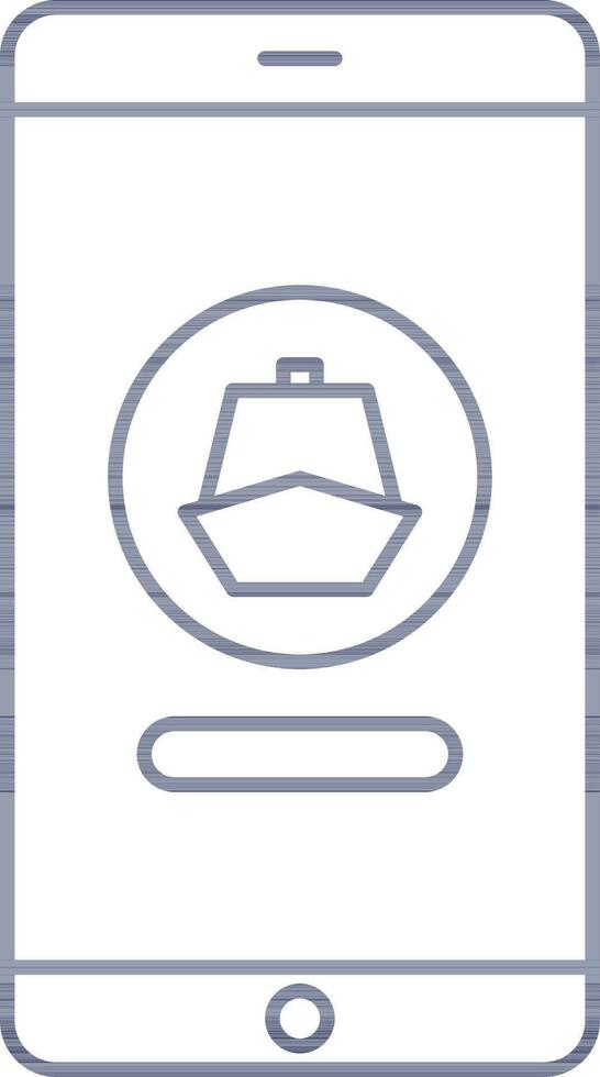 Cruise Booking App In Smartphone Icon. vector