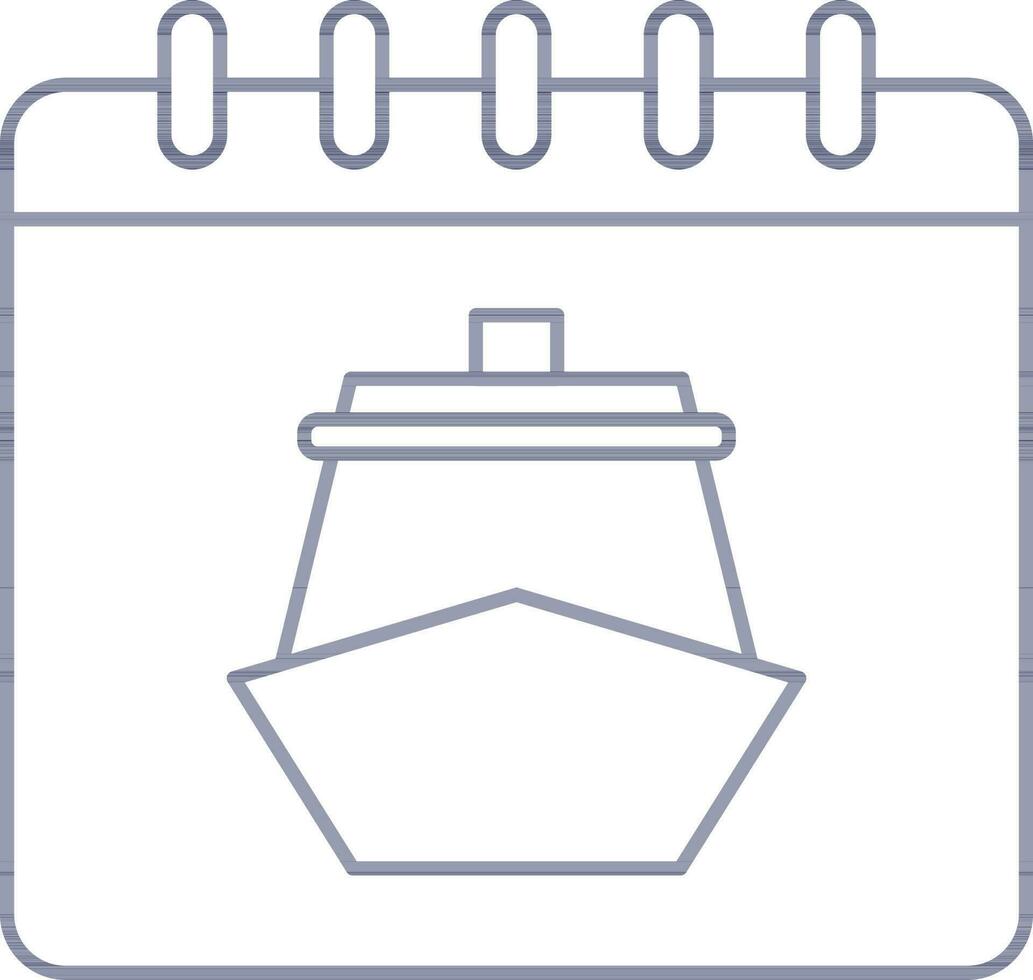 Cruise Calendar Icon In Blue Line Art. vector