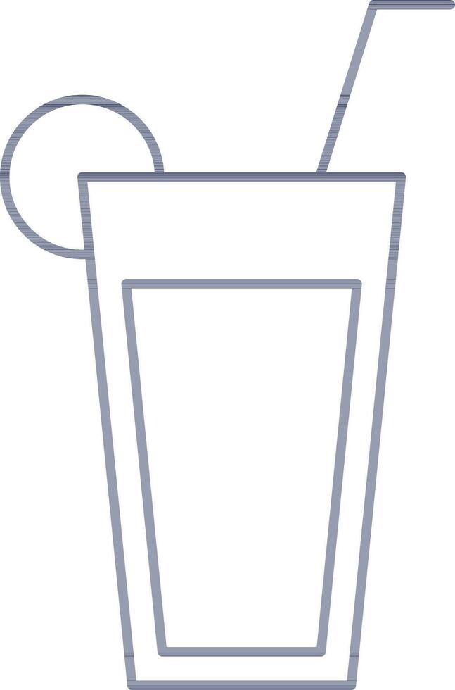 bebida vaso icono en azul Delgado línea Arte. vector