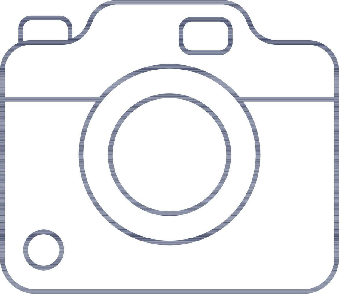 Camera Icon In Blue Line Art. vector