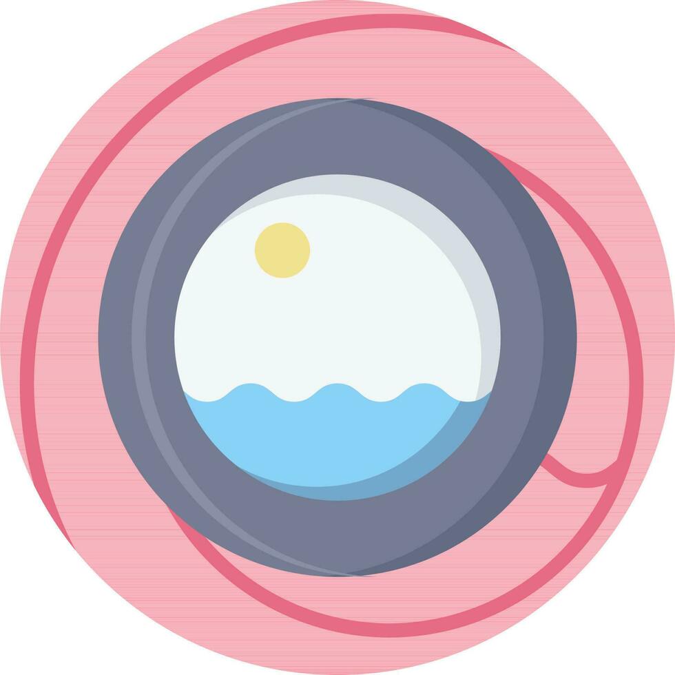 Porthole Icon On Pink Background. vector