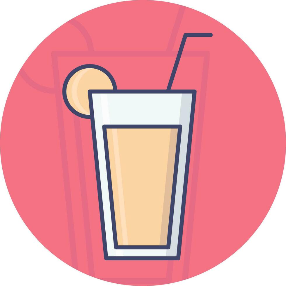 bebida vaso icono en rosado antecedentes. vector