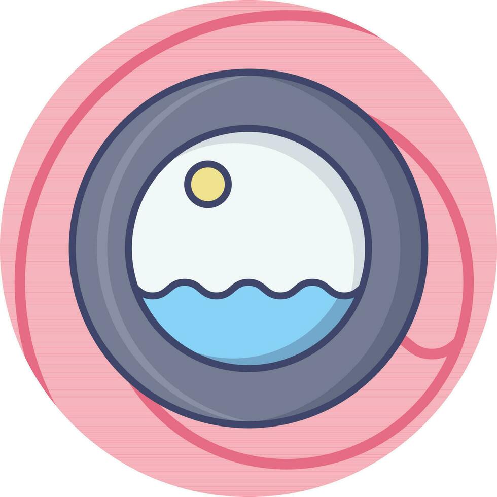 Porthole Icon On Pink Background. vector