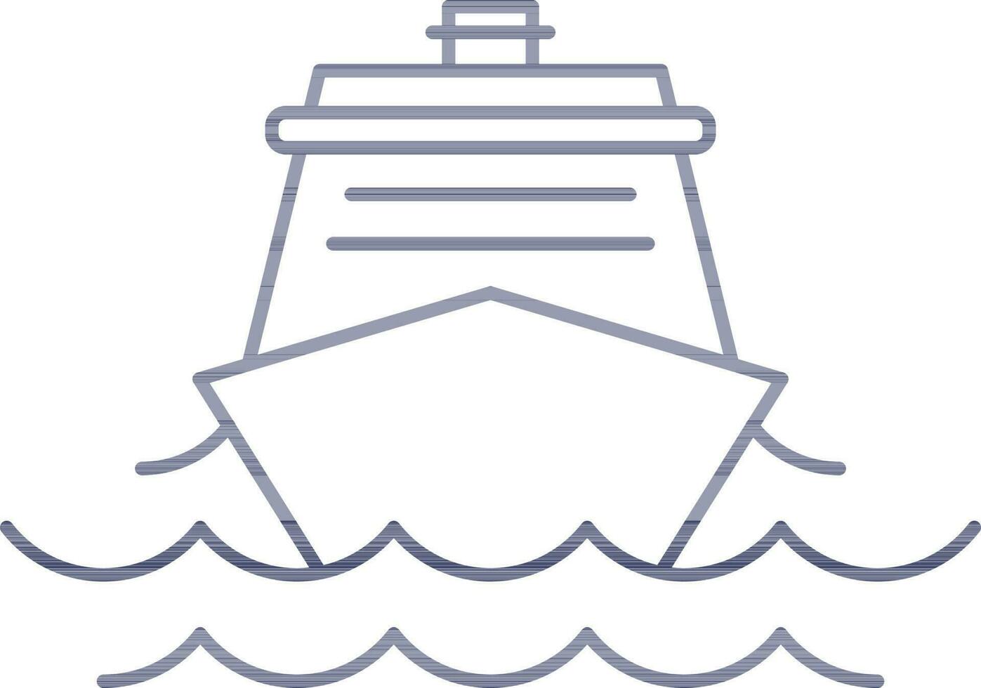 Ship Icon In Blue Line Art. vector