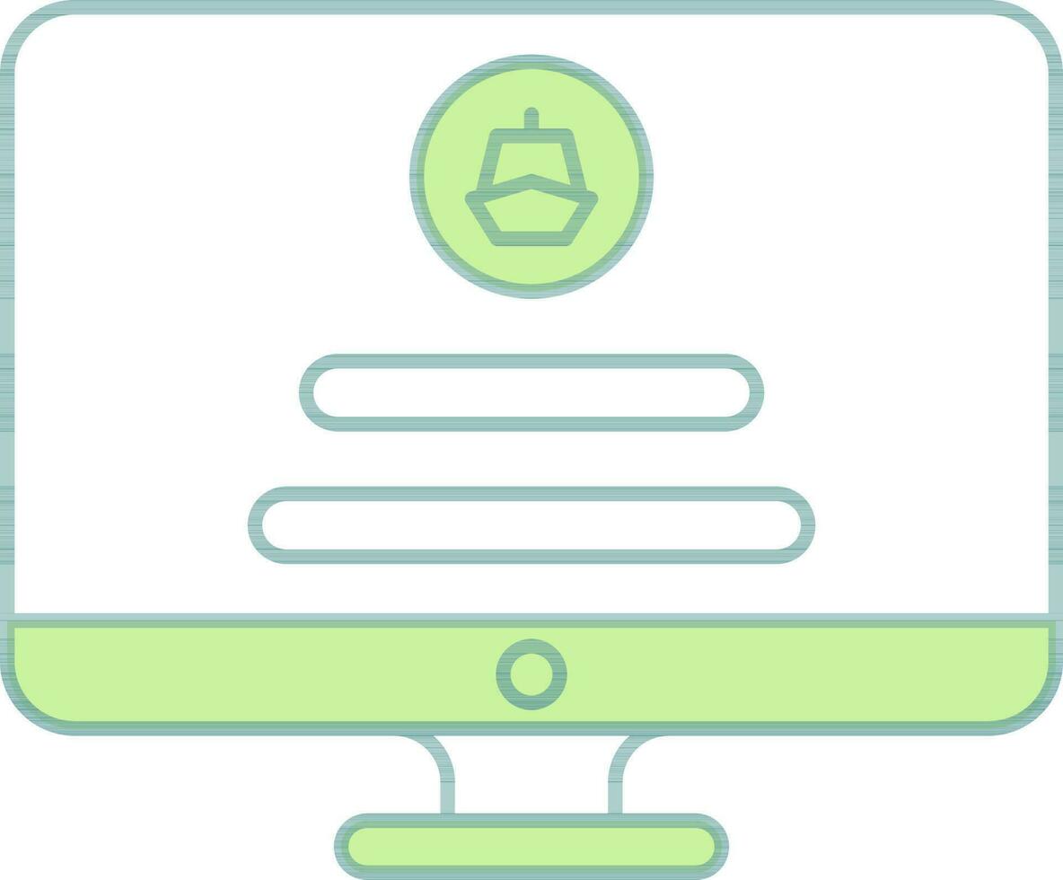 Online Cruise Booking Icon In Flat Style. vector