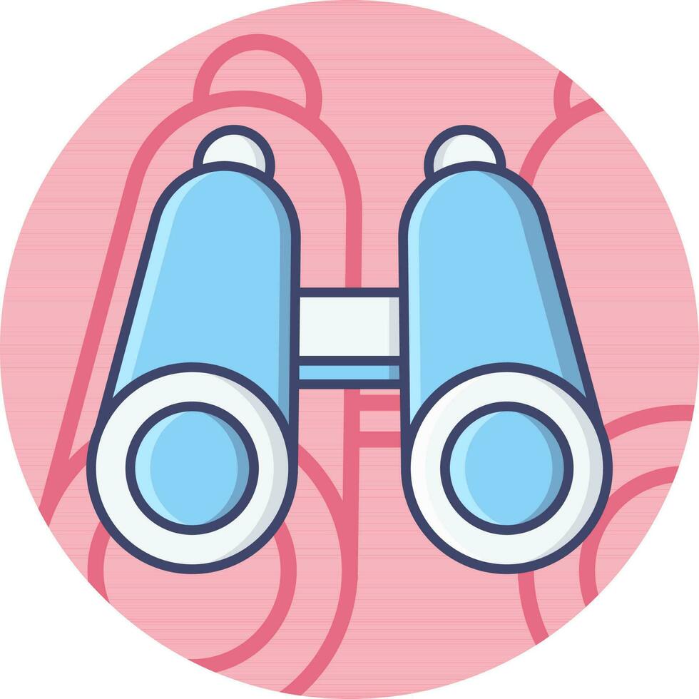 Binocular Icon On Pink Background. vector
